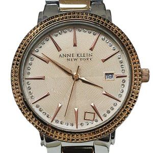 Anne Klein NY 12/2315svrt Women's 36mm Silver Rose Gold Swarovski Crystal